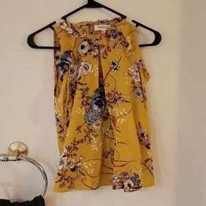 Monteau small tank mustard yellow color flowers